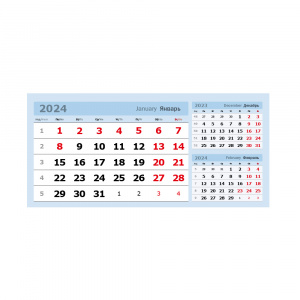 Календарный блок 3в1 Домик Голубой (95*200мм)