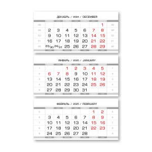 Календарный блок МИДИ Серебристо-белый (3х145*297)